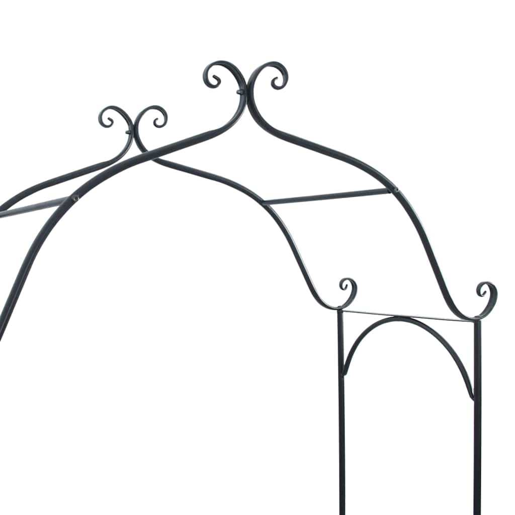 Garden Bench with Cushion Black 104 x 54 x 93cm Steel